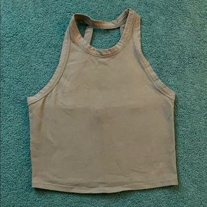 Green halter top crop top